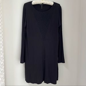 BCBG cotton dress with sheer neckline detailing.